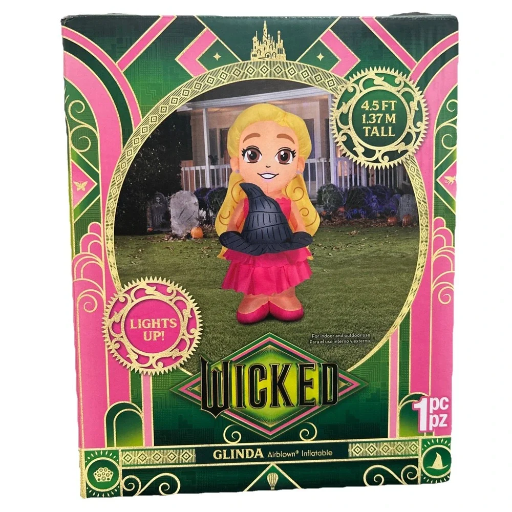 Wicked Glinda Airblown Inflatable Gemmy Indoor Outdoor Lights Up 4.5ft Halloween